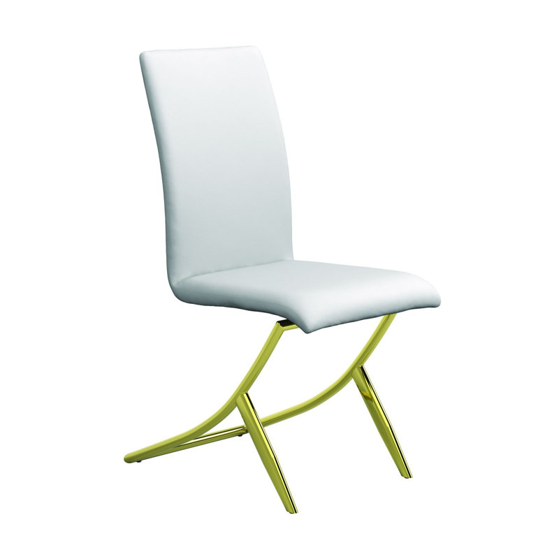 19'' H Faux Leather Upholstered Side Chair, White