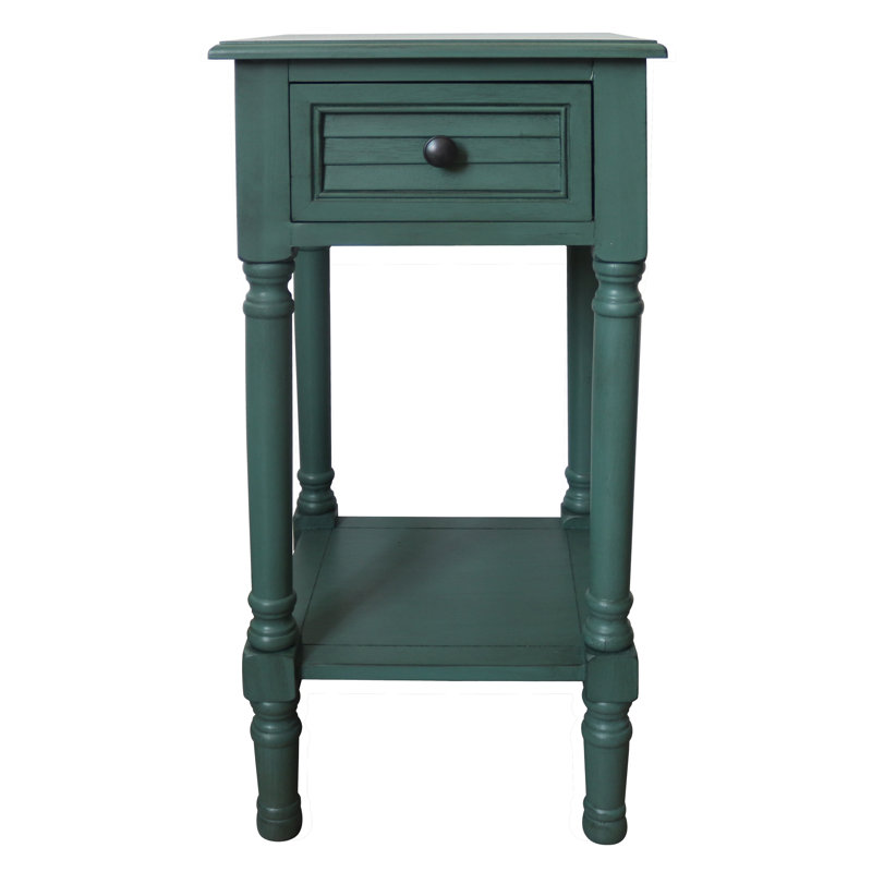 Table de bout avec rangement, Antique Teal