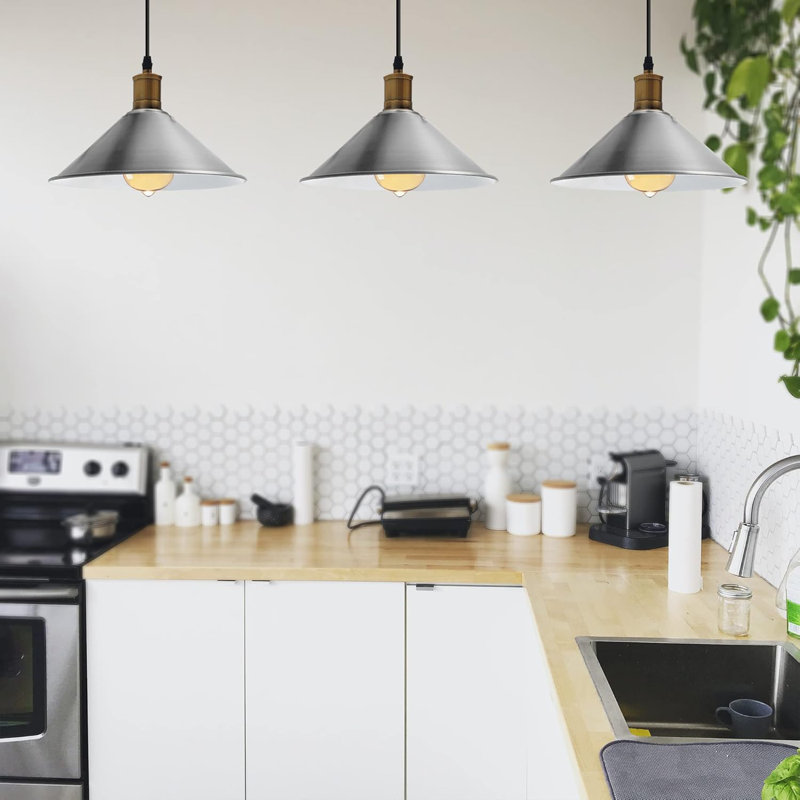 3 - Light Pendant, Satin Nickel