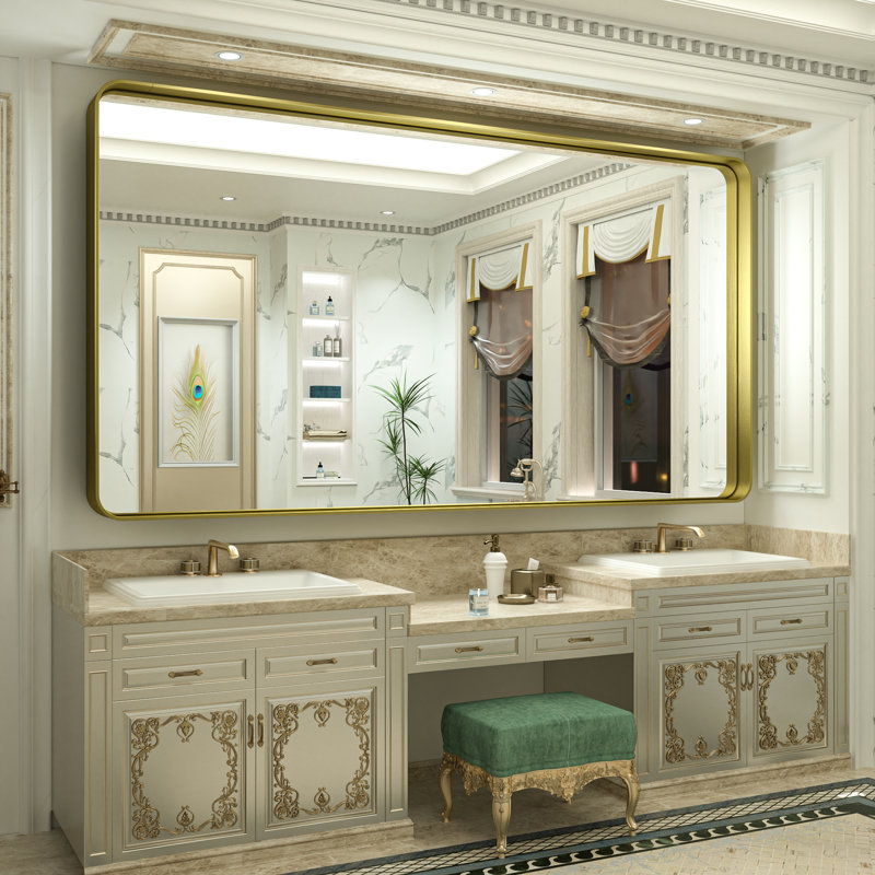 Miroir mural Brayner, Or, 36 po x 72 po