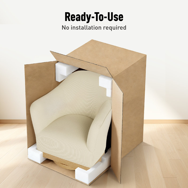 Fauteuil d'appoint pivotant en velours côtelé Col Beige, Velours côtelé beige