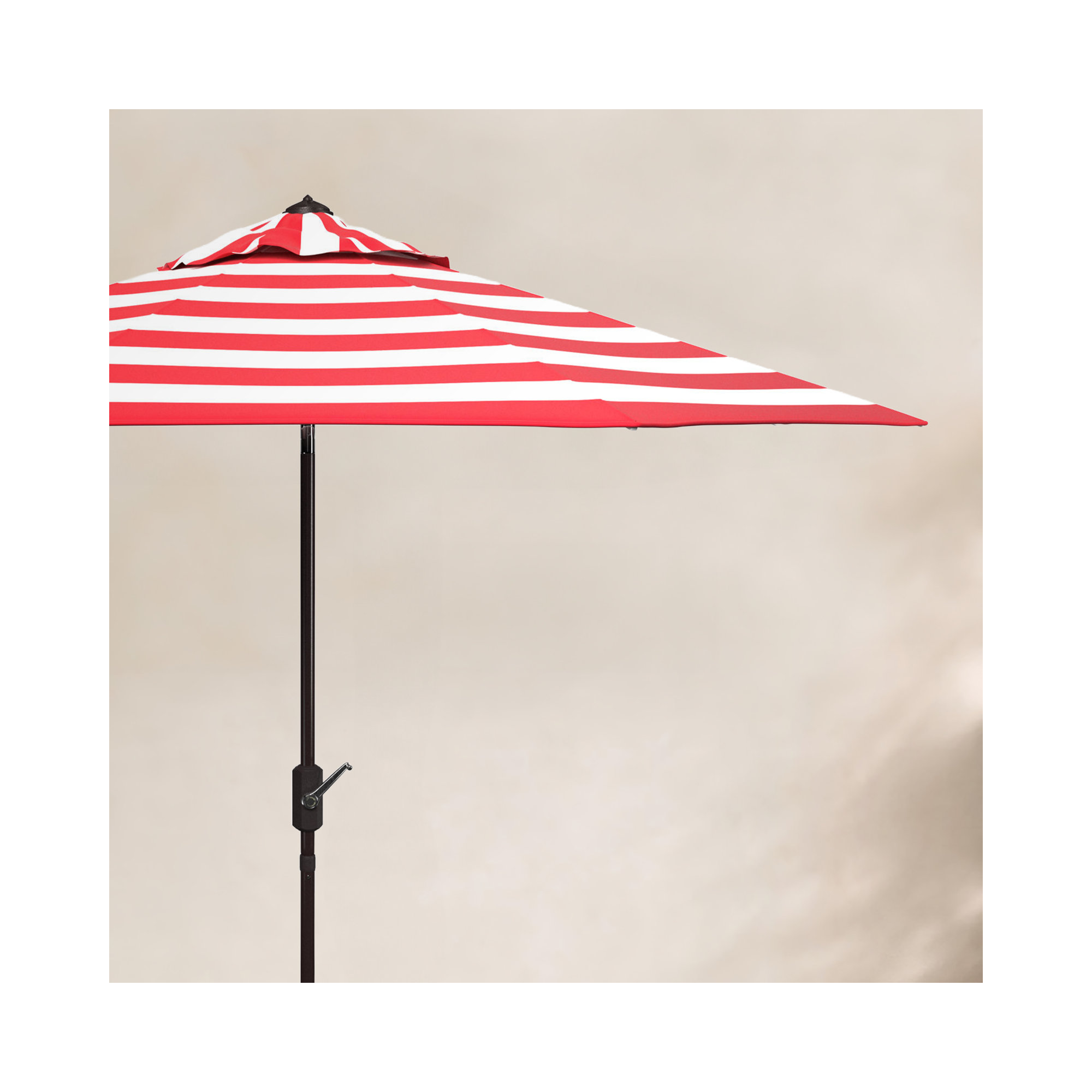 100.79'' Outdoor Umbrella, Brown, Red Stripe