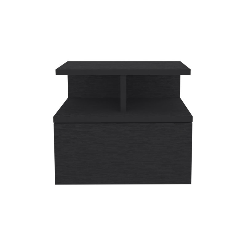 Reister Floating Nightstand Flopini, One Drawer, Black Wengue
