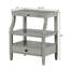 Table de chevet au fini bleu minuit avec tiroir de rangement gris antique-1132953135