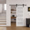 5-Lite Frosted Glass and Manufactured Wood White Sliding Barn Door with Installation Hardware Kit(No Assembly Required)
