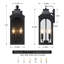 Lot de 2 appliques murales extérieures de style ferme, noires, à 2 lumières, de 43 cm (17 po), avec verre transparent, pour porche et garage.-983482536