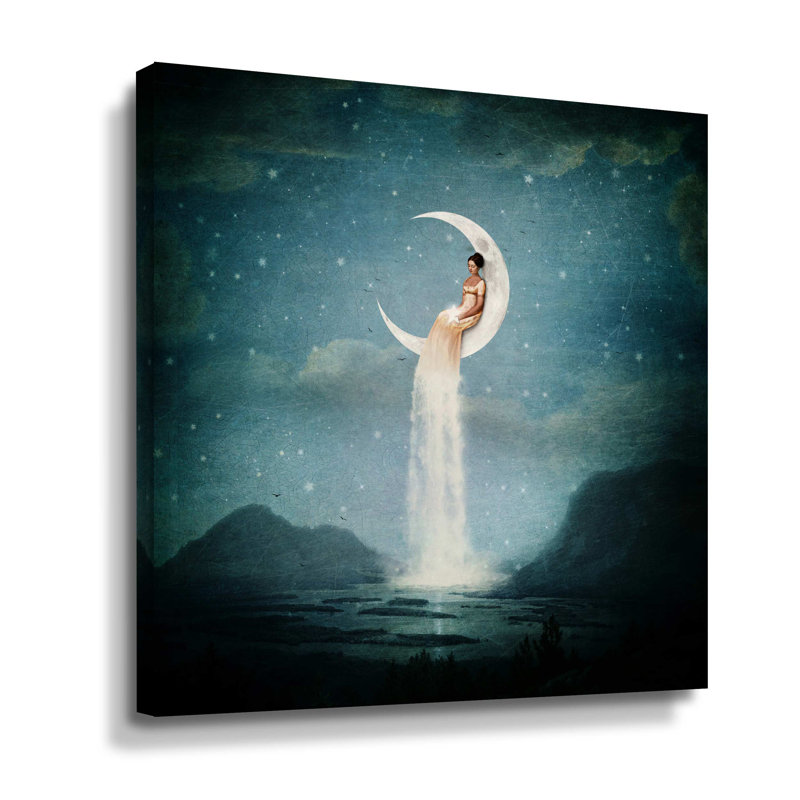 Moon River Lady - Impression sur toile, Toile tendue, H 24 po x l 24 po x P 2 po