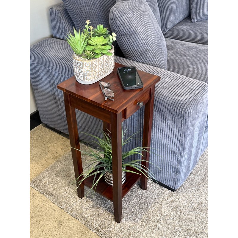 Support pour plante d'acacia Aiydan, Acajou foncé