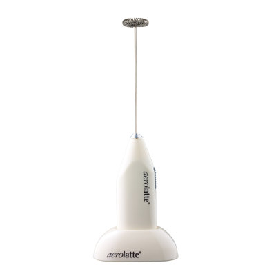 Mousseur à lait Aerolatte avec support de comptoir, mousseur sans vapeur Original, ivoire
