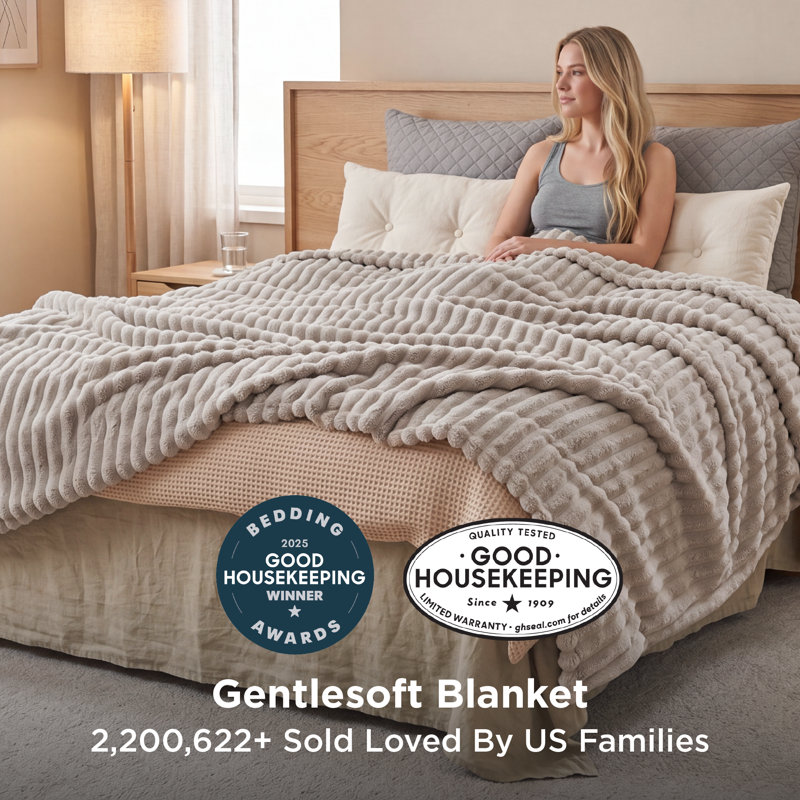Bedsure Flannel Fleece Blanket for Girls, 300 GSM Soft and Cozy Blanket for Dorm & Home Decor, All-Season Gift, Queen, Linen
