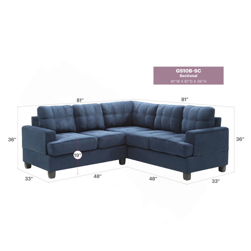 Canapé modulaire Sandridge, bleu marine, Marine