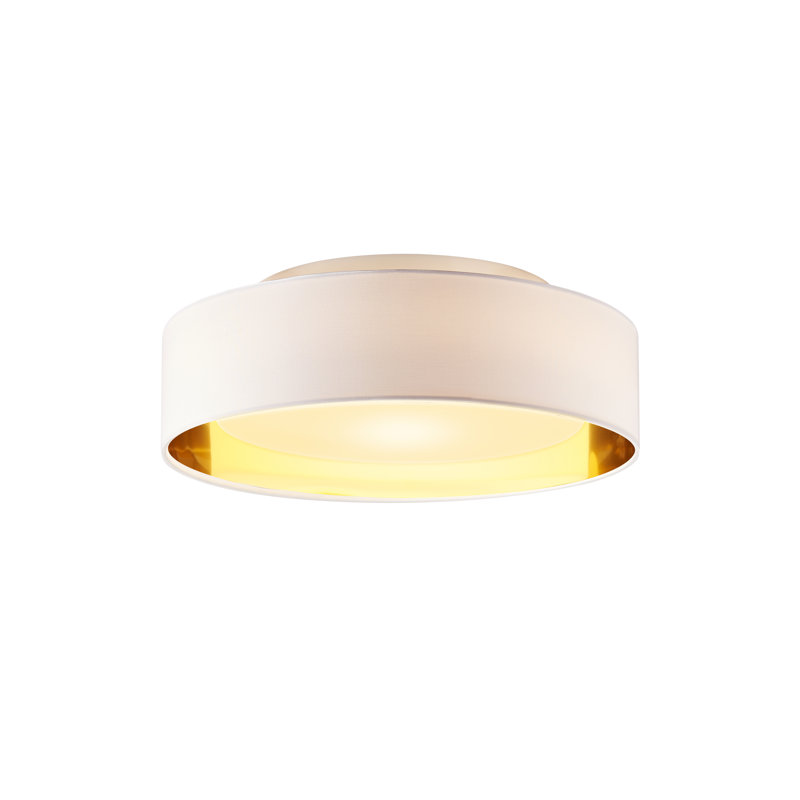 Redbad Flush Mount, White/Gold
