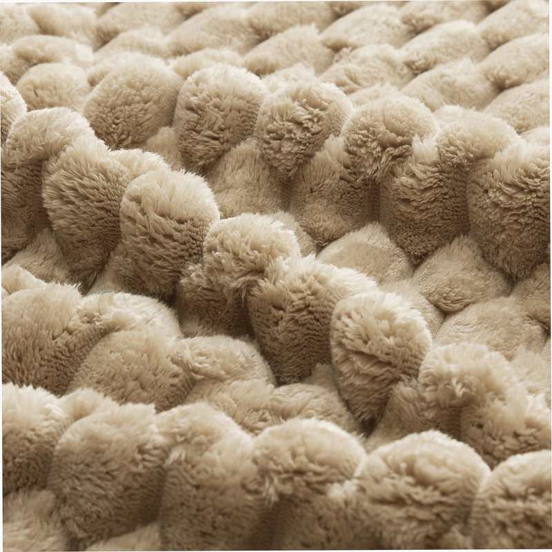 Canapé modulaire moderne de 82 po pour le salon, tissu en flanelle, très texturé, canapé 2 places surdimensionné avec assise profonde, connexion par boucle, conception antidérapante, sans assemblage, canapé désossé, chameau clair