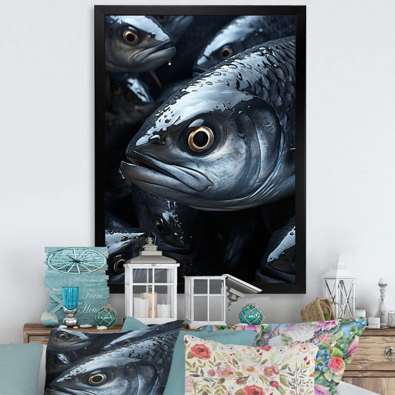 «Larance Fishing», reproduction sur toile, Cadre photo noir, H 20 po x l 12 po x P 1 po