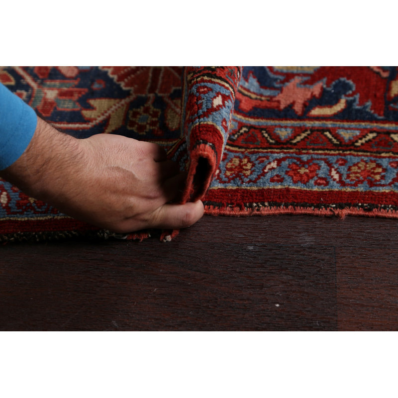 One-of-a-Kind 11'5" X 19'6" 1900s Wool Area Rug in Red