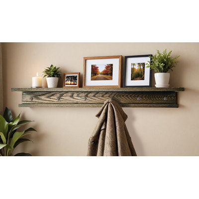 Rayne 3 Piece Oak Shelves With Hooks