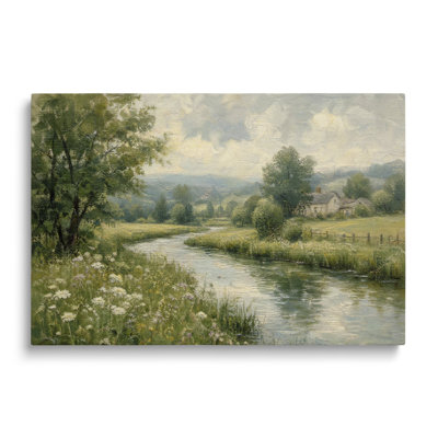 Country River Painting Print on Canvas - 24x36"