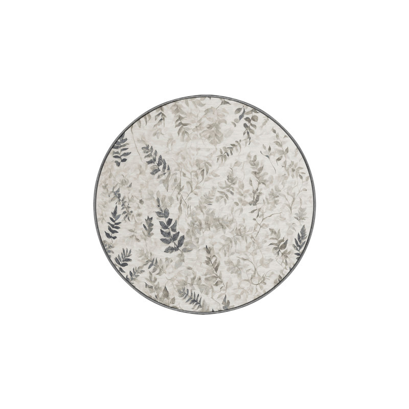 Silky Soft Plush Gray Area Rug, Round 6'