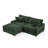 3 - Piece Upholstered Green Chenille Modular Sectional Sofa with Throw Pillows & Removable Ottomans-767693277-767693264