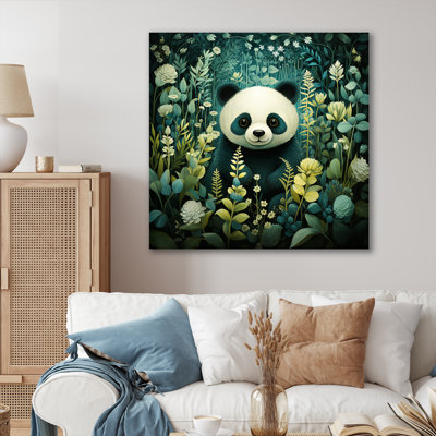 Mignon enfant panda, art mural animal panda