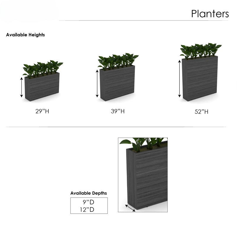 Jardinières en stratifié pour l'intérieur | Collection Sol Furniture | P 9 po | 3 hauteurs différentes | 8 options de stratifié disponibles