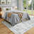6'X9' Washable Neutral Vintage Distressed Aesthetic Area Rug Grey