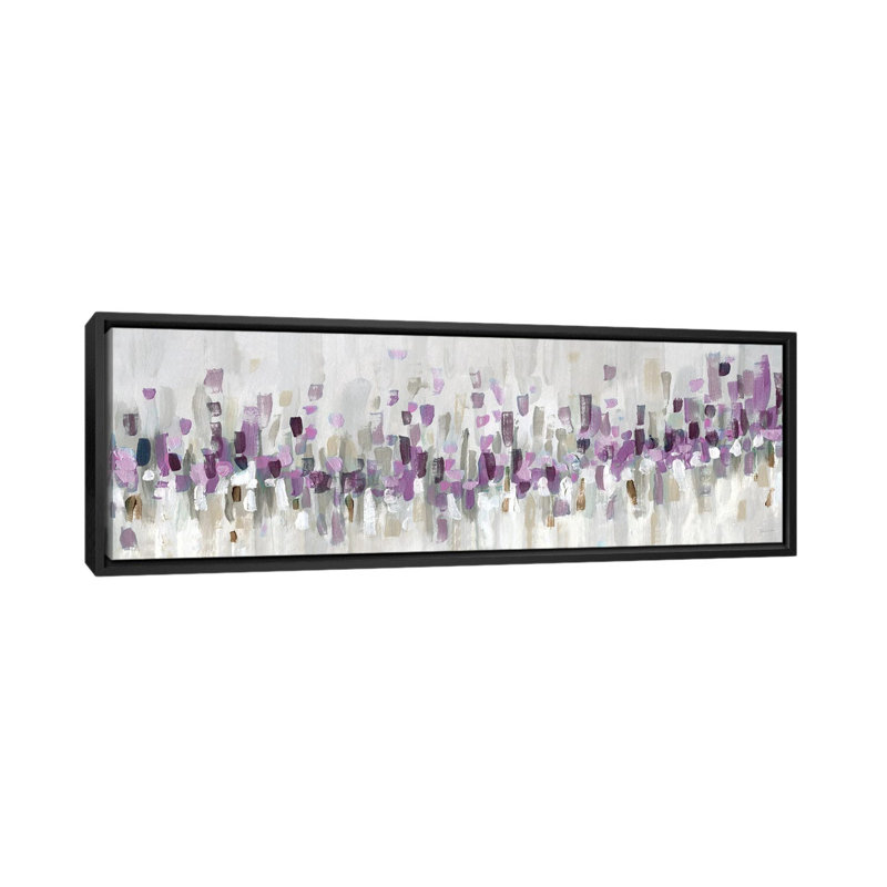 Bleu Staccato - mauve 6 pièces, Cadre flottant noir, H 16 po x l 48 po