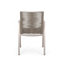 Chaise de salle à manger d'extérieur moderne en aluminium avec siège en corde (ensemble de 2), argent et taupe