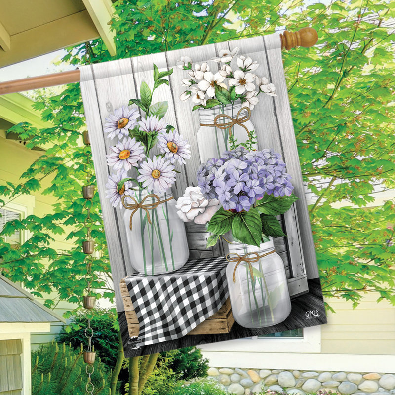Checkered Mason Jars Spring House Flag