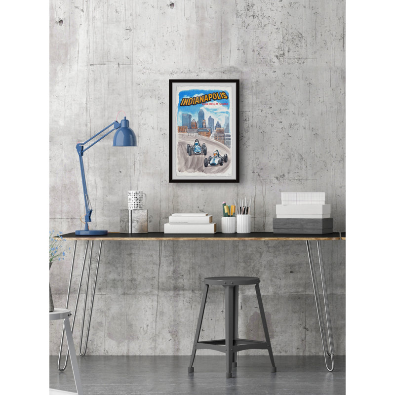 Indianapolis Racing par - Peinture encadrée, H 18 po x l 12 po x 1,5 po