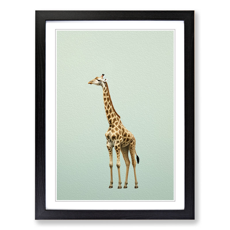 Giraffe Minimalism No.2 - Framed Print, Black Framed, 46cm H x 34cm W