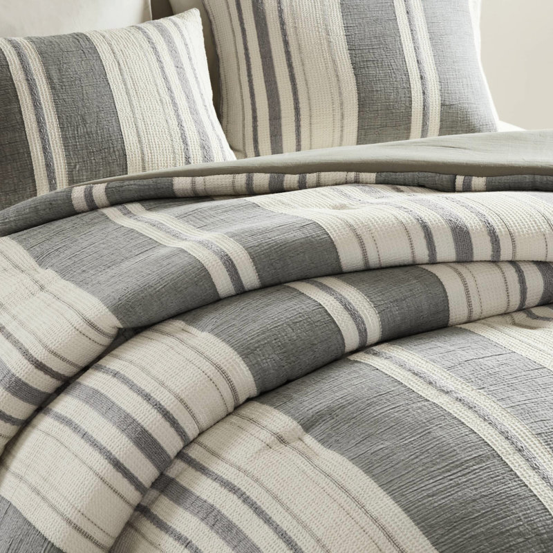 3 pièces d'édredon double / grand - Esthétique décontractée, coton naturel, rembourrage, collection Construction Estesthetic, composition 100% coton, moelleux et confortable, entretien facile