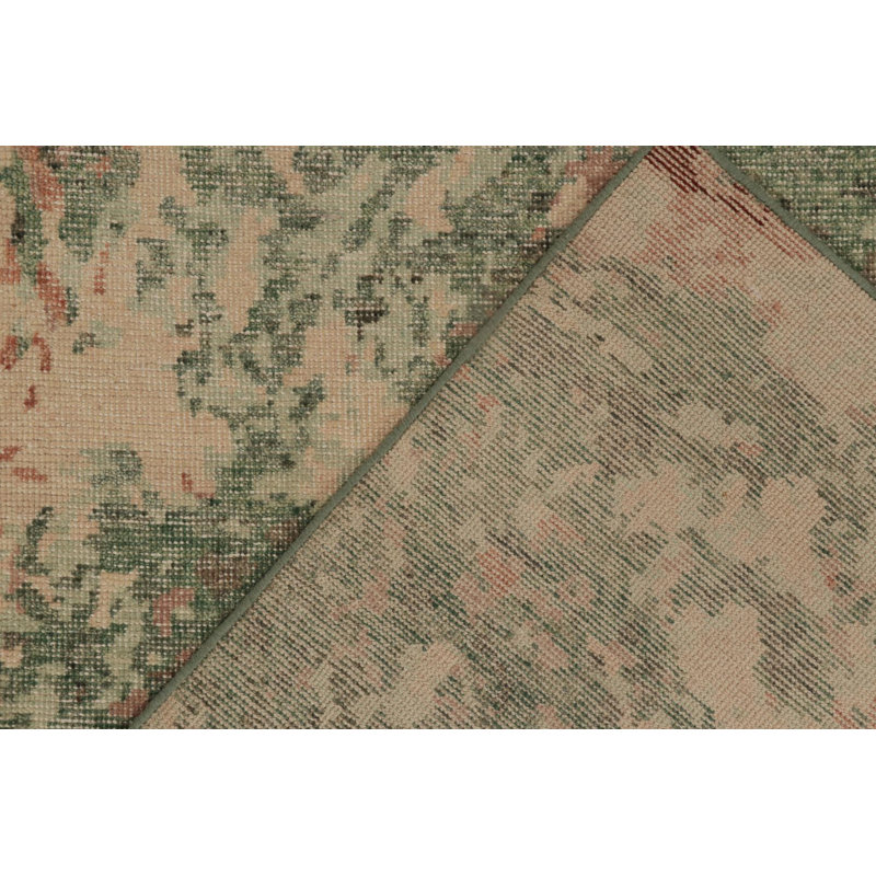 Distressed Homage Hand Knotted Wool Geometric Area Rug, Rectangle 9' x 12'