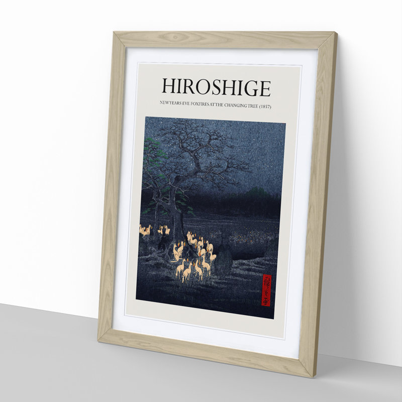 New Years Eve Foxfires by Utagawa Hiroshige - Picture Frame Art Prints, 36cm H x 27cm W x 2cm D
