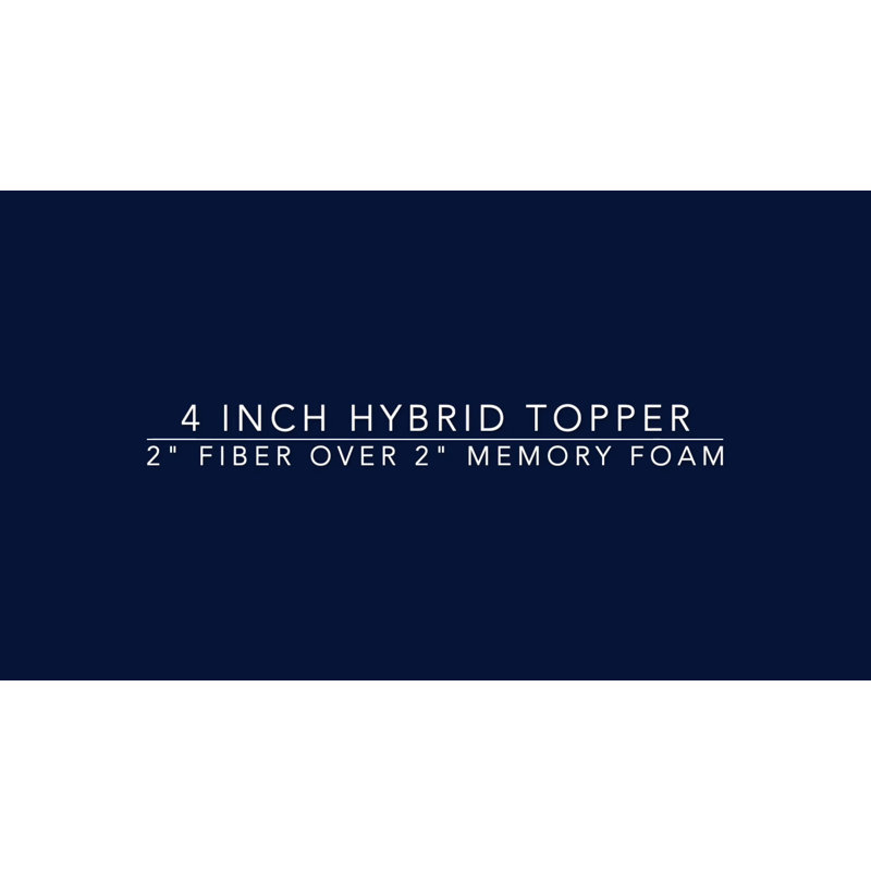 Twin White Hybrid Memory Foam and Fiber Mattress Topper