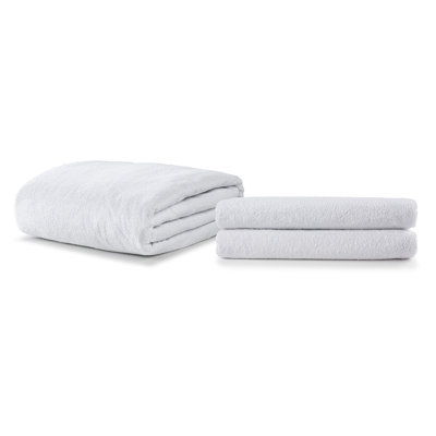 Ensemble de 3 pièces en tissu éponge imperméable: couvre-matelas imperméable simple en tissu éponge, protège-oreiller imperméable en tissu éponge standard, paquet de 2