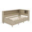 Lit de jour en bois avec tablettes et tiroirs de rangement-1136511323
