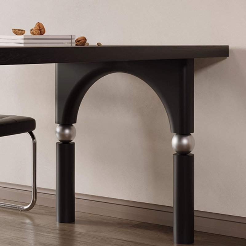 Solid wood small-sized semi-circular desk