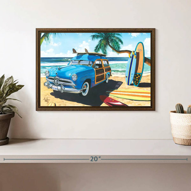Amis tropicaux tropicaux, 13 po x 9 po, Cadre flottant noyer