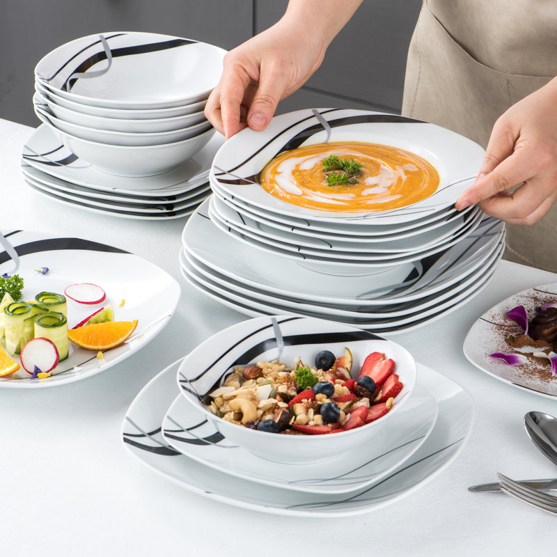 24 Piece Dinnerware Set, Service for 6 