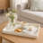 Diana Serving Tray with Integrated Handles, White Polyurethane 19x14-130120751