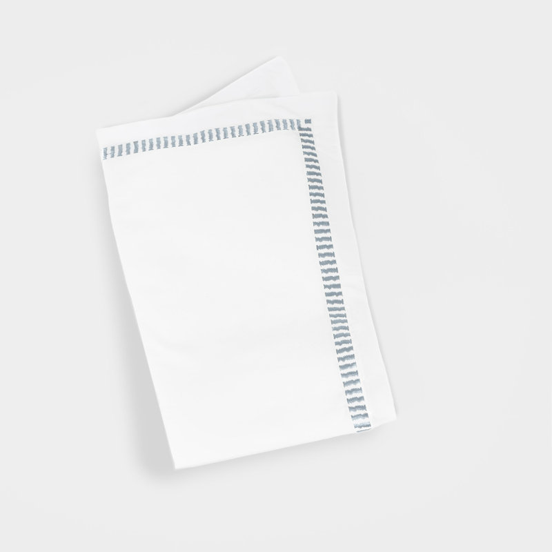 Housse de couette Savona, calcaire, Queen, Housse de couette pour grand lit, Blanc / bleu sarcelle géométrique