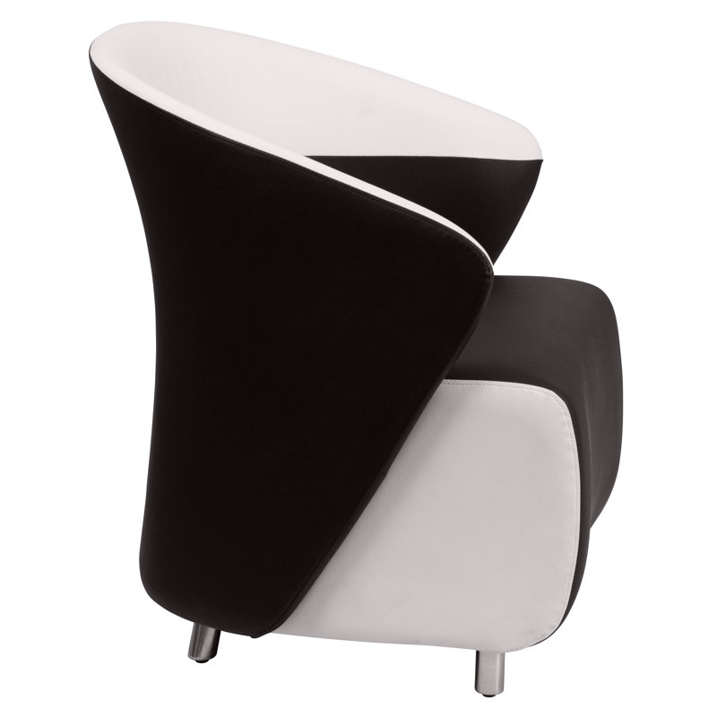 Méridienne incurvée NavS LeatherSoft, Noir / blanc