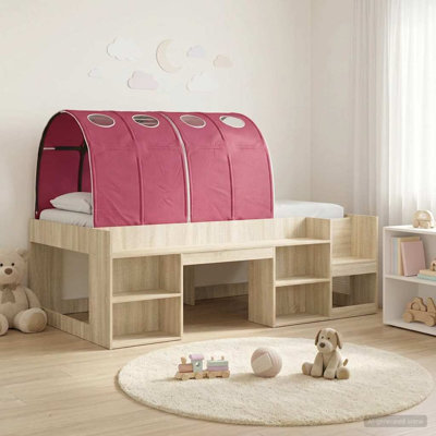  Bed with Tunnel with Shelf with Storage 4 pcs Engineered Wood Frame