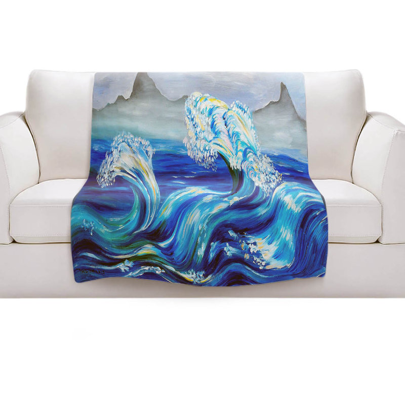 Couverture sherpa à ondulations blue waves, l 51 po x L 60 po