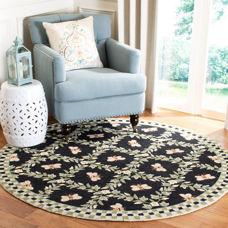 Tapis en laine crocheté à la main Obira, Rond 8 pi