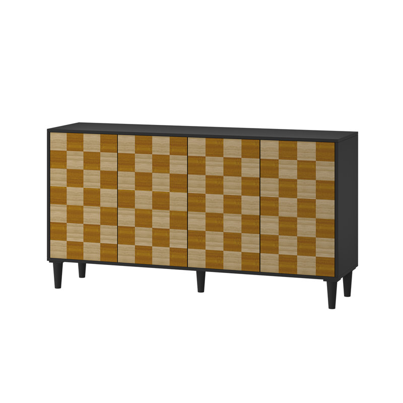 Buffet court avec rangement Courtneyann, Noir