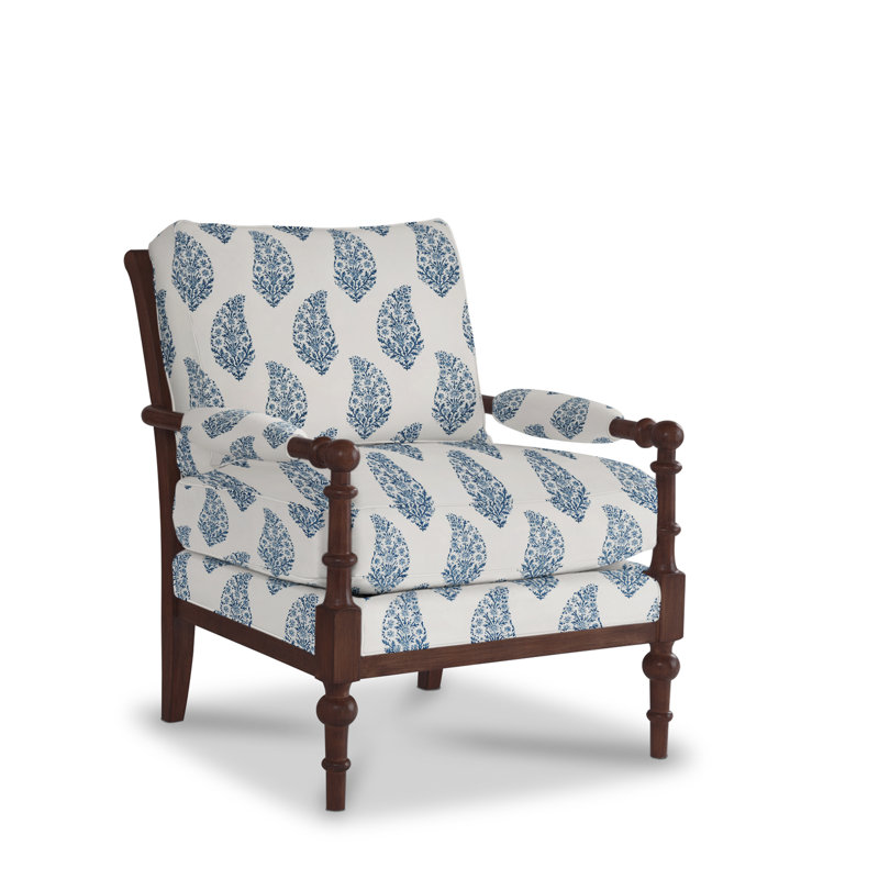 Lilly Club Chair, Blue Cotton
