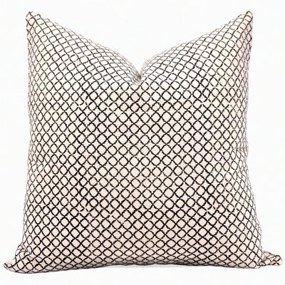 Boho Farmhouse Floral Cushion Cover Set - Block Print Cotton Throw Pillowcase for Sofa & Couch, Outdoor Square Decor, Black Pattern