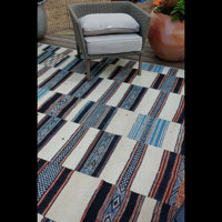 2'x3' Jasile Washable Outdoor Rug Ivory/Black - Linon